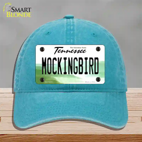 Mockingbird Tennessee Novelty License Plate Hat Unconstructed Cotton / Lake Blue