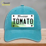 Tomato Tennessee Novelty License Plate Hat Unconstructed Cotton / Lake Blue