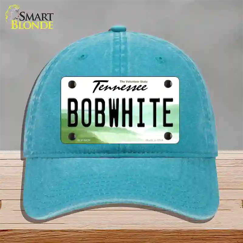 Bobwhite Tennessee Novelty License Plate Hat Unconstructed Cotton / Lake Blue