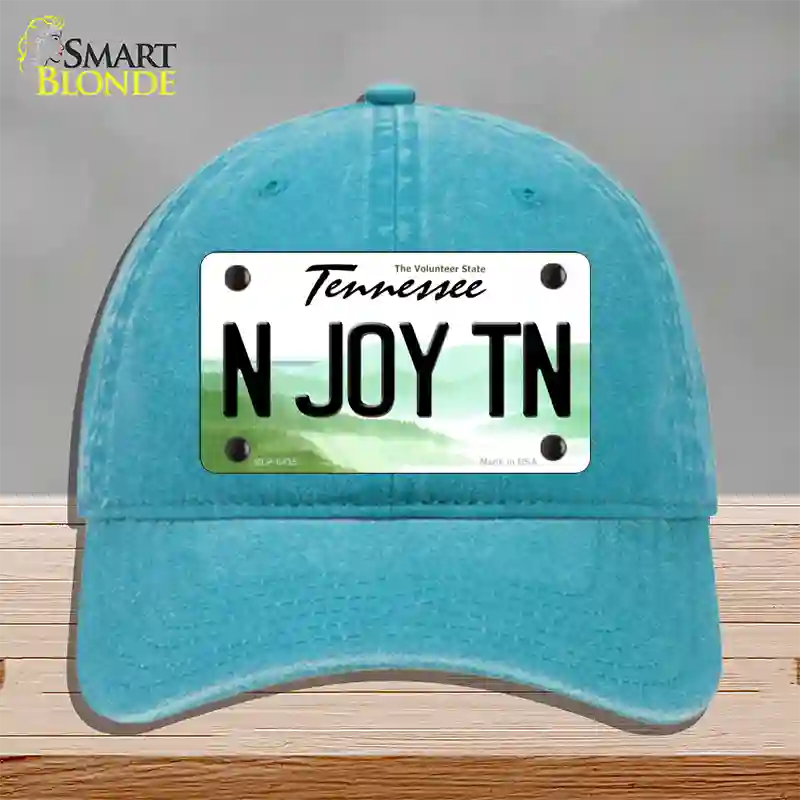 N Joy Tennessee Novelty License Plate Hat Unconstructed Cotton / Lake Blue