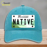 Native Tennessee Novelty License Plate Hat Unconstructed Cotton / Lake Blue