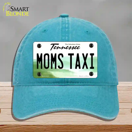 Moms Taxi Tennessee Novelty License Plate Hat Unconstructed Cotton / Lake Blue