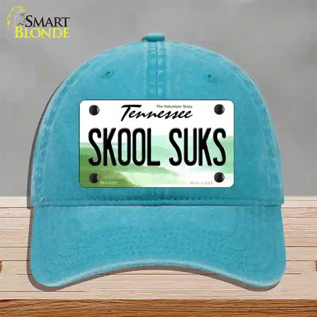 Skool Suks Tennessee Novelty License Plate Hat Unconstructed Cotton / Lake Blue