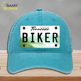 Biker Tennessee Novelty License Plate Hat Unconstructed Cotton / Lake Blue