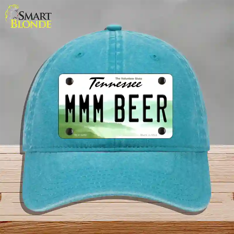 MMM Beer Tennessee Novelty License Plate Hat Unconstructed Cotton / Lake Blue