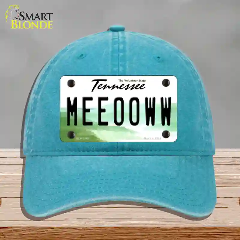 Meeooww Tennessee Novelty License Plate Hat Unconstructed Cotton / Lake Blue