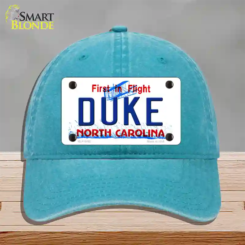 Duke North Carolina Novelty License Plate Hat Unconstructed Cotton / Lake Blue