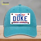 Duke North Carolina Novelty License Plate Hat Unconstructed Cotton / Lake Blue