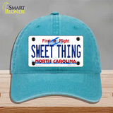 Sweet Thing North Carolina Novelty License Plate Hat Unconstructed Cotton / Lake Blue