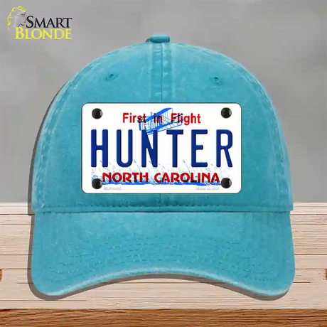 Hunter North Carolina Novelty License Plate Hat Unconstructed Cotton / Lake Blue