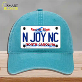 N Joy North Carolina Novelty License Plate Hat Unconstructed Cotton / Lake Blue