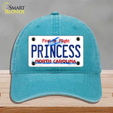 Princess North Carolina Novelty License Plate Hat Unconstructed Cotton / Lake Blue