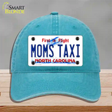 Moms Taxi North Carolina Novelty License Plate Hat Unconstructed Cotton / Lake Blue