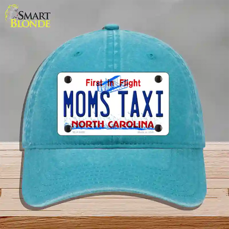 Moms Taxi North Carolina Novelty License Plate Hat Unconstructed Cotton / Lake Blue