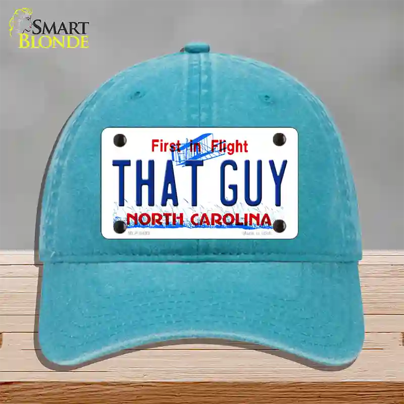 That Guy North Carolina Novelty License Plate Hat Unconstructed Cotton / Lake Blue