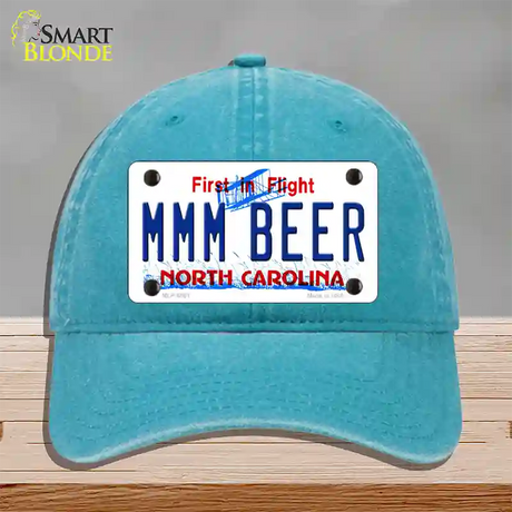 MMM Beer North Carolina Novelty License Plate Hat Unconstructed Cotton / Lake Blue