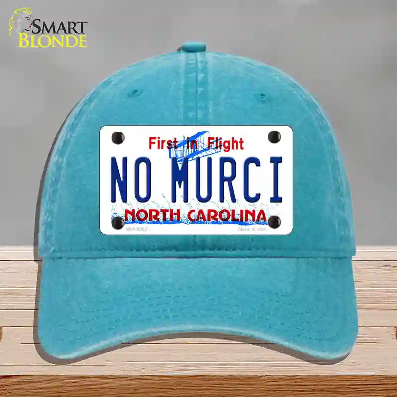 No Murci North Carolina Novelty License Plate Hat Unconstructed Cotton / Lake Blue