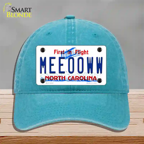 Meeooww North Carolina Novelty License Plate Hat Unconstructed Cotton / Lake Blue