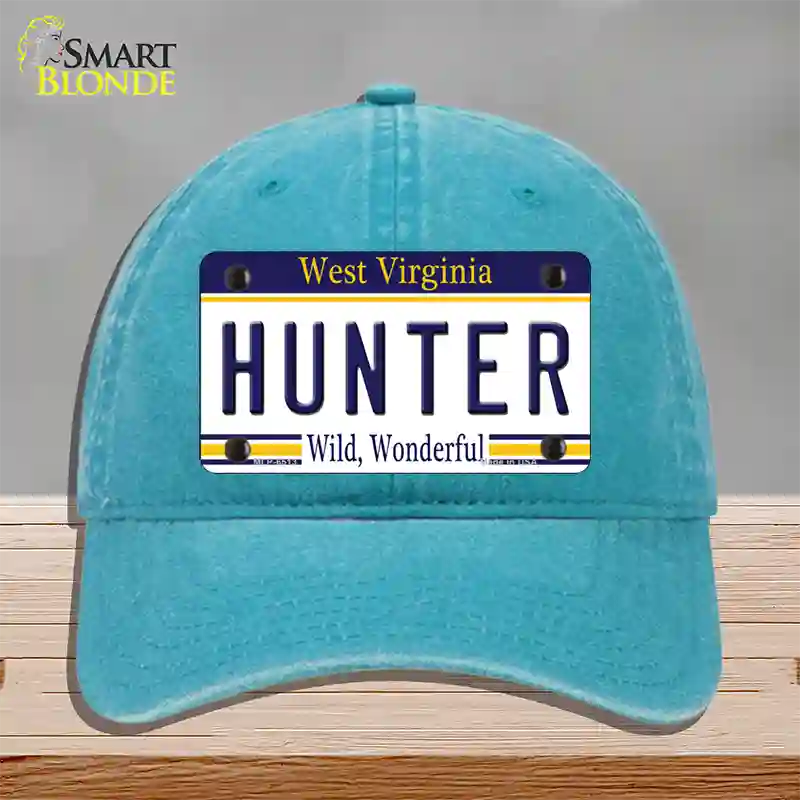 Hunter West Virginia Novelty License Plate Hat Unconstructed Cotton / Lake Blue