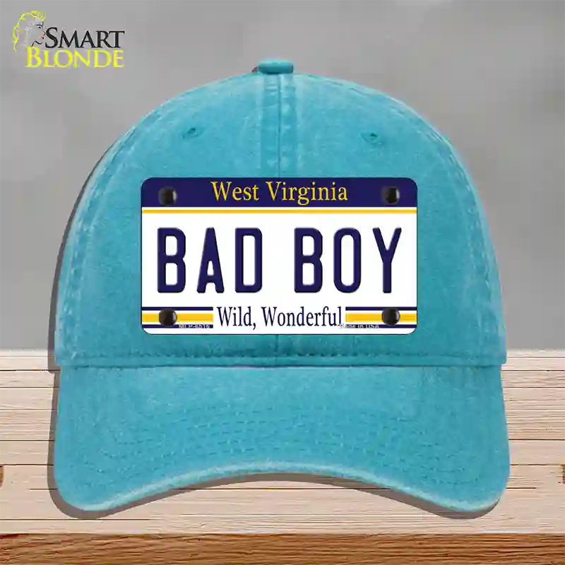 Bad Boy West Virginia Novelty License Plate Hat Unconstructed Cotton / Lake Blue