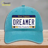 Dreamer West Virginia Novelty License Plate Hat Unconstructed Cotton / Lake Blue