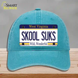 Skool Suks West Virginia Novelty License Plate Hat Unconstructed Cotton / Lake Blue