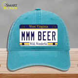 MMM Beer West Virginia Novelty License Plate Hat Tag Unconstructed Cotton / Lake Blue