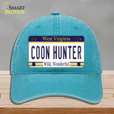 Coon Hunter West Virginia Novelty License Plate Hat Unconstructed Cotton / Lake Blue