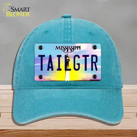 Tailgtr Mississippi Novelty License Plate Hat Unconstructed Cotton / Lake Blue