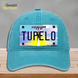 Tupelo Mississippi Novelty License Plate Hat Unconstructed Cotton / Lake Blue