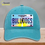 Bulldogs Mississippi Novelty License Plate Hat Unconstructed Cotton / Lake Blue