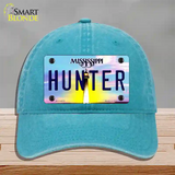 Hunter Mississippi Novelty License Plate Hat Unconstructed Cotton / Lake Blue