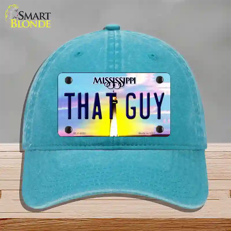 That Guy Mississippi Novelty License Plate Hat Unconstructed Cotton / Lake Blue