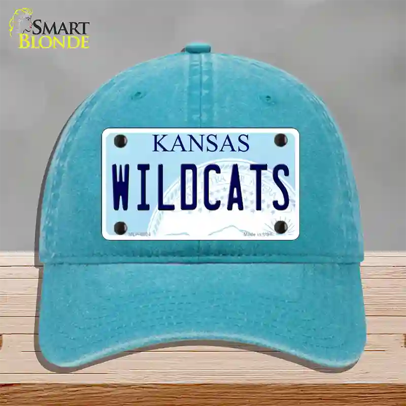 Wildcats Kansas Novelty License Plate Hat Unconstructed Cotton / Lake Blue