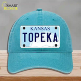 Topeka Kansas Novelty License Plate Hat Unconstructed Cotton / Lake Blue