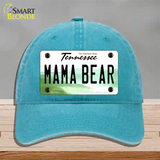 Mama Bear Tennessee Novelty License Plate Hat Unconstructed Cotton / Lake Blue