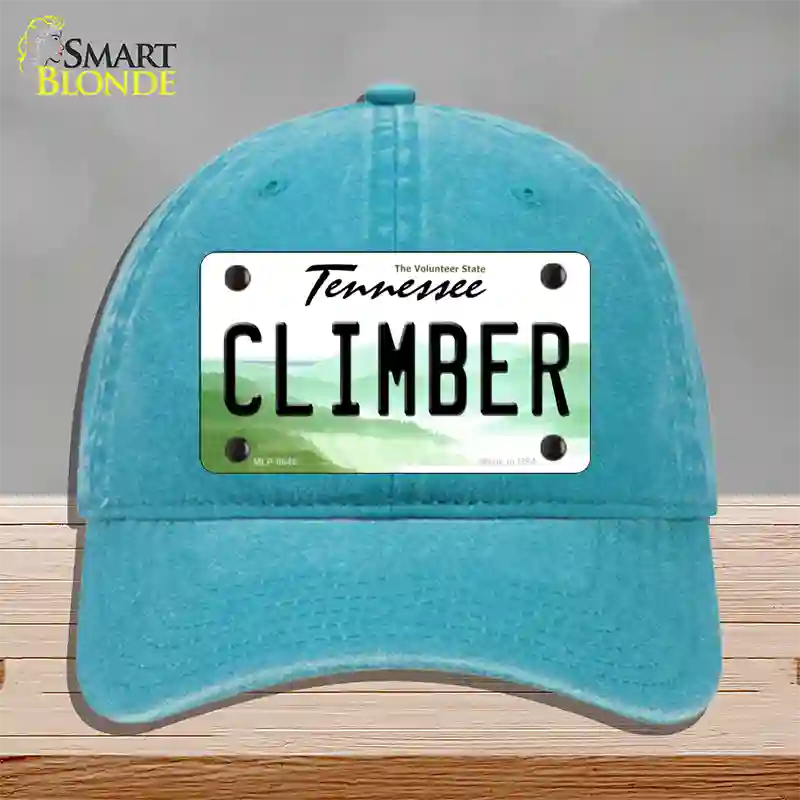 Climber Tennessee Novelty License Plate Hat Unconstructed Cotton / Lake Blue