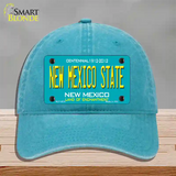 New Mexico State Teal Novelty License Plate Hat Unconstructed Cotton / Lake Blue