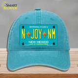 N Joy NM New Mexico Novelty License Plate Hat Unconstructed Cotton / Lake Blue