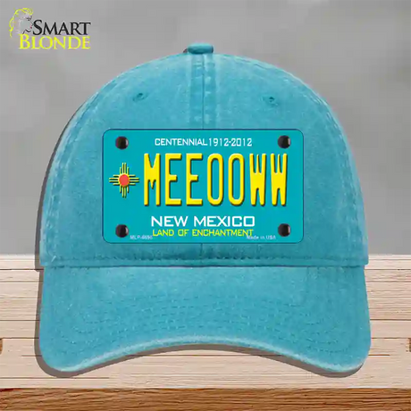 Meeooww New Mexico Novelty License Plate Hat Unconstructed Cotton / Lake Blue