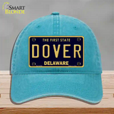 Dover Delaware Novelty License Plate Hat Unconstructed Cotton / Lake Blue