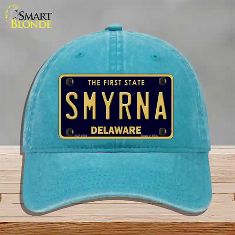 Smyrna Delaware Novelty License Plate Hat Unconstructed Cotton / Lake Blue