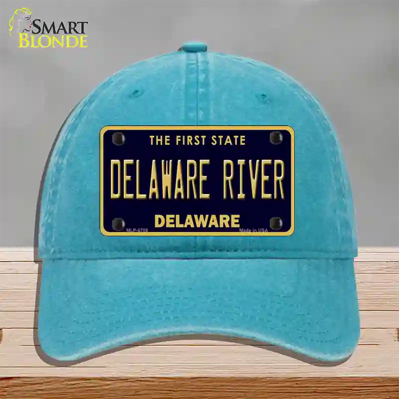 Delaware River Delaware Novelty License Plate Hat Unconstructed Cotton / Lake Blue