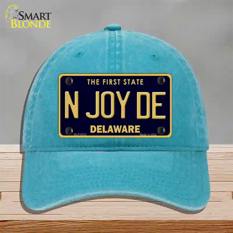 N Joy De Delaware Novelty License Plate Hat Unconstructed Cotton / Lake Blue