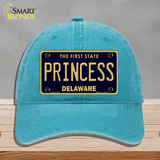 Princess Delaware Novelty License Plate Hat Unconstructed Cotton / Lake Blue