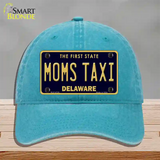 Moms Taxi Delaware Novelty License Plate Hat Unconstructed Cotton / Lake Blue