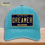 Dreamer Delaware Novelty License Plate Hat Unconstructed Cotton / Lake Blue