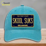 Skool Suks Delaware Novelty License Plate Hat Unconstructed Cotton / Lake Blue