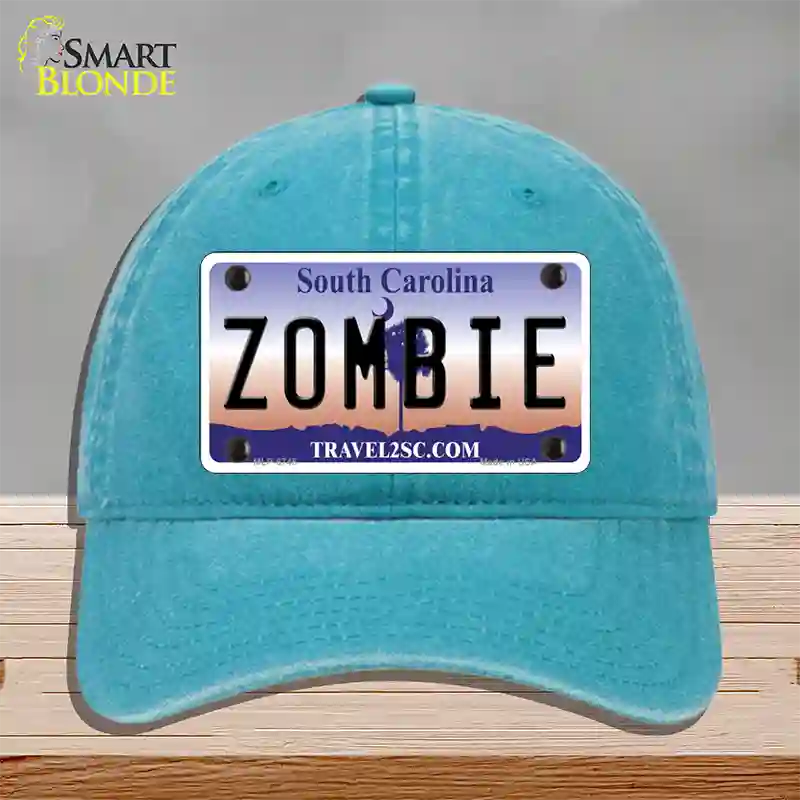 Zombie South Carolina Novelty License Plate Hat Unconstructed Cotton / Lake Blue