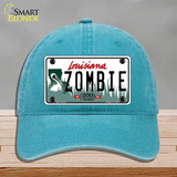 Zombie Louisiana Novelty License Plate Hat Unconstructed Cotton / Lake Blue